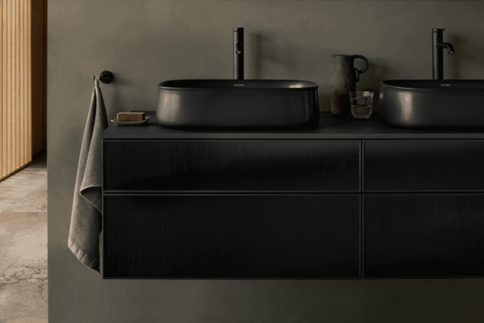 Duravit Zencha Aufsatzwaschbecken in Schwarz.