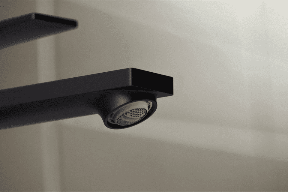hansgrohe Rebris mit Coin Slot für einfache Entkalkung.