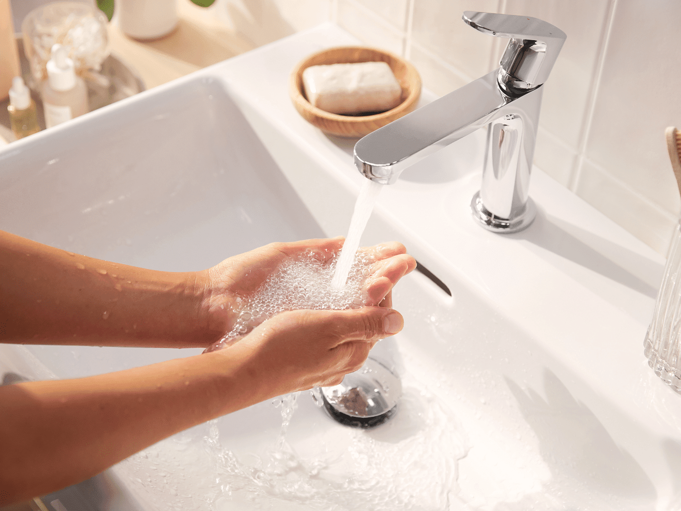 hansgrohe Rebris Waschtischarmatur in Chrom.