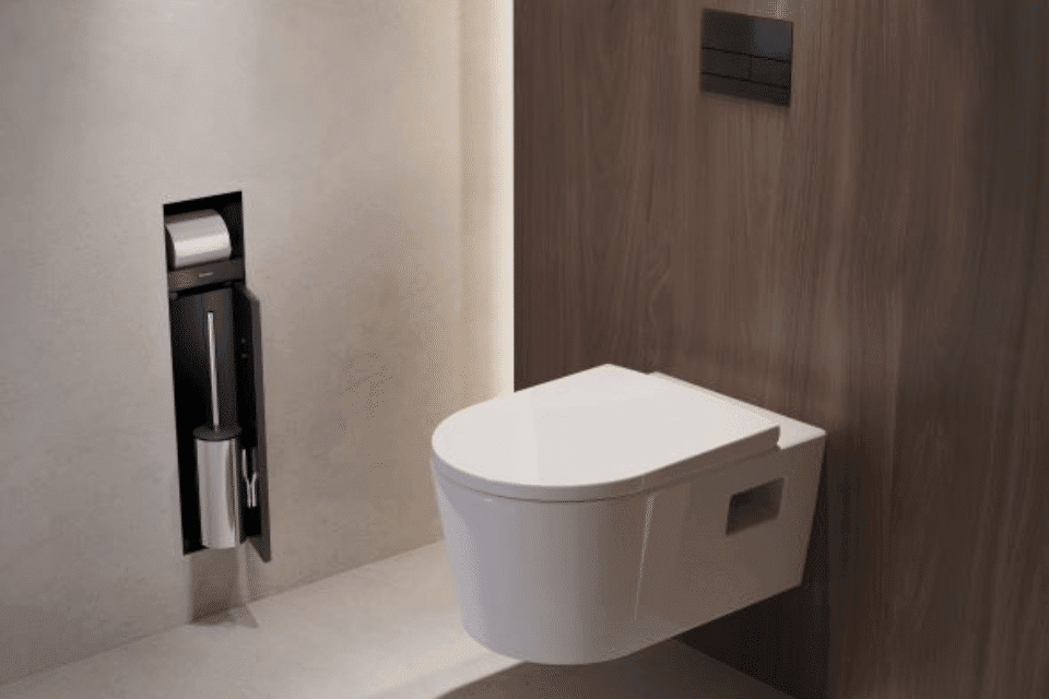 hansgrohe Xtrastoris Wasndnische für Toilettenbürste.