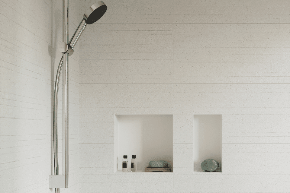 hansgrohe XtraStoris Wandnische in Weiß.