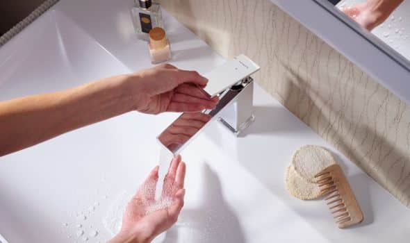 hansgrohe Tecturis E in Chrom mit Hebel.