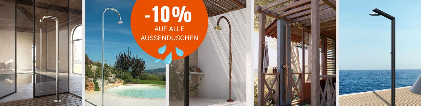 Rabatt auf alle Außenduschen.