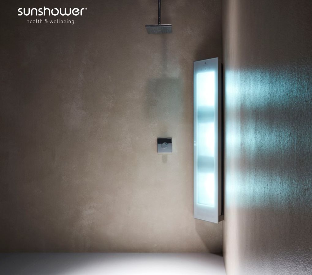 Square Line Combi White Aufputz Infrarot und UV-Stahler für Dusche