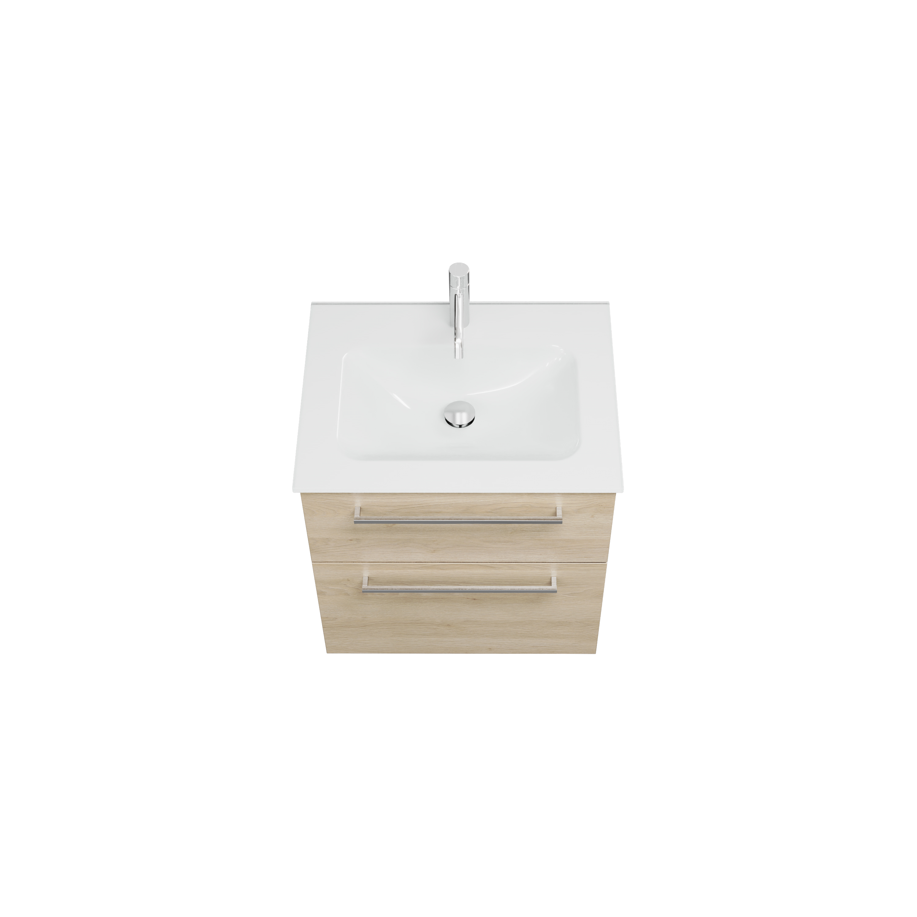 burgbad Eqio Badmöbel-Set SEYX062 mit Glas-Waschtisch, Eiche Dekor Cashmere/Weiß