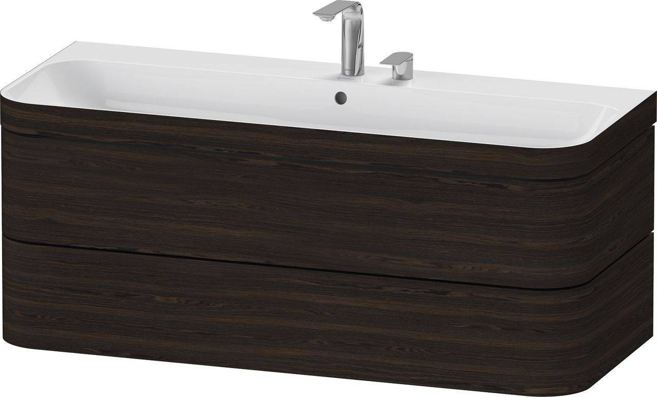 Happy D.2 Plus Möbelwaschtisch c-bonded mit Unterbau, wandhängend, 1175 x 490mm