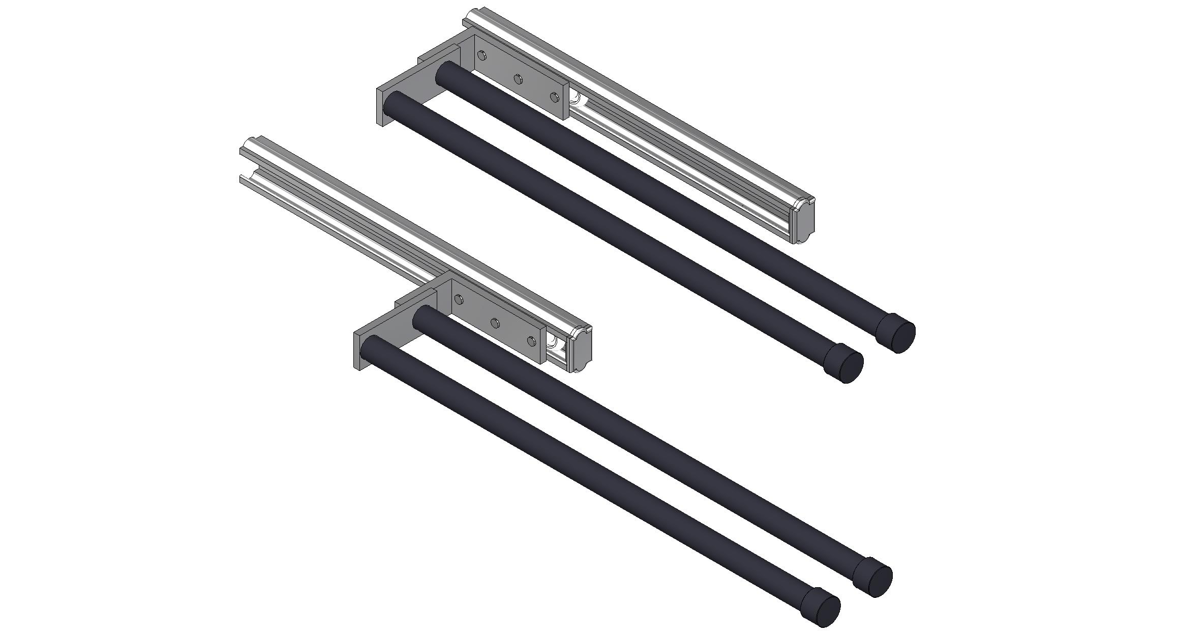Handtuchhalter doppelt, ausziehbar ausziehbar bis 560mm