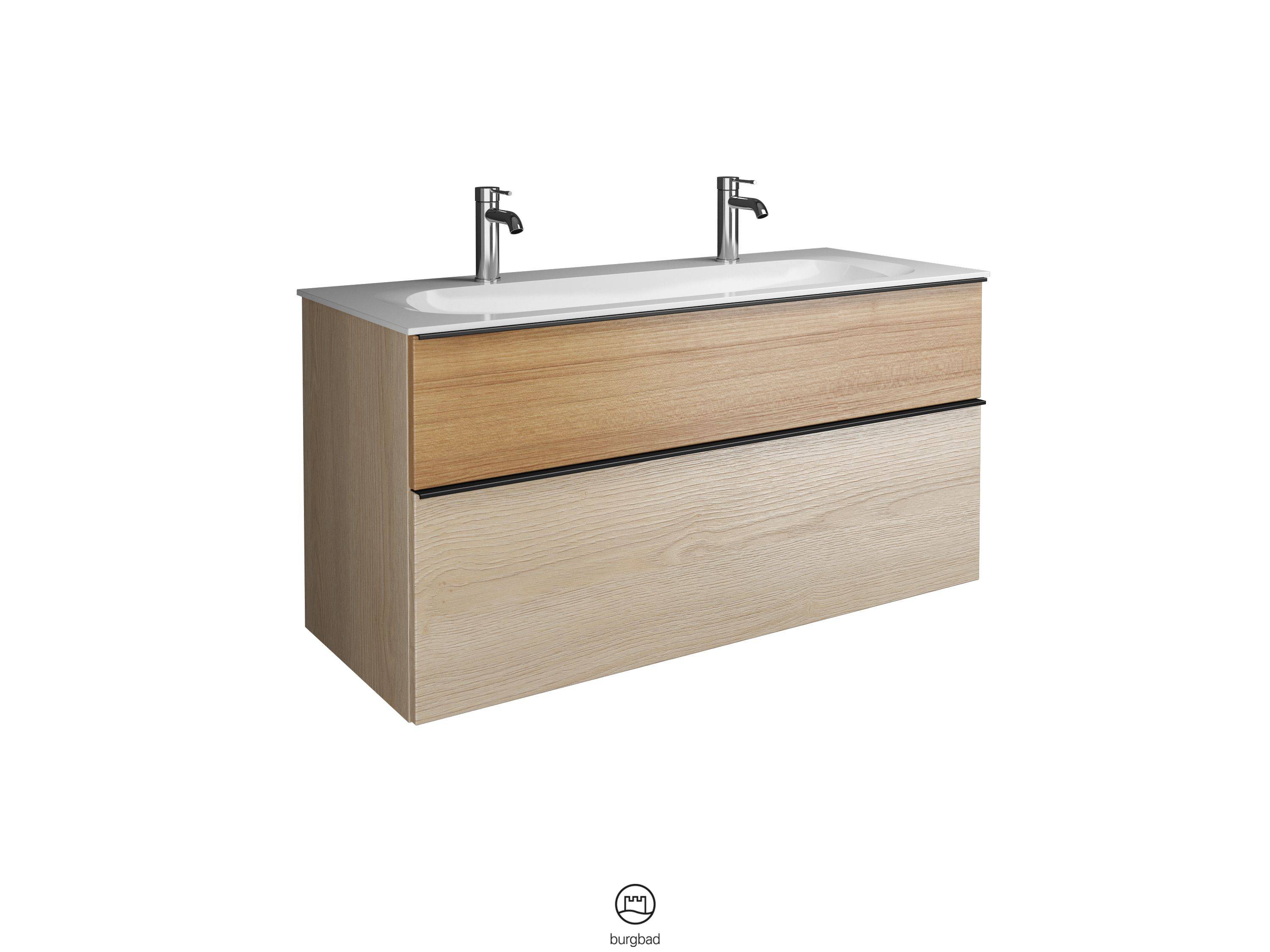 Fiumo Waschtisch mit Waschtischunterschrank Eiche Dekor Cashmere/tectona dekor zimt