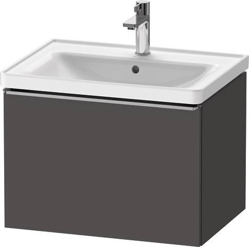 Duravit D-Neo Waschtischunterbau wandhängend mit Möbelgriff Edelstahl gebürstet