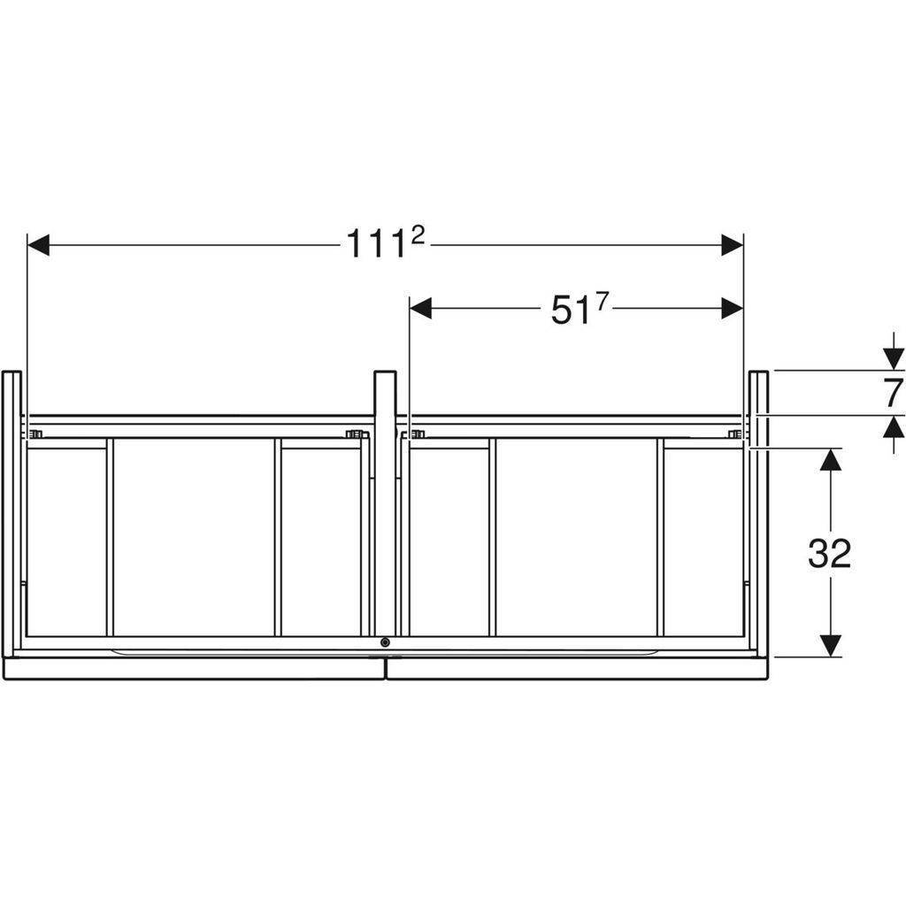 502314JH1_03 iCon Unterschrank für Doppel-Waschtisch, mit einer Schublade, 120cm