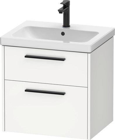 Duravit D-Code 2.0 Waschtischunterbau wandhängend, Griff diamant-schwarz, 584mm