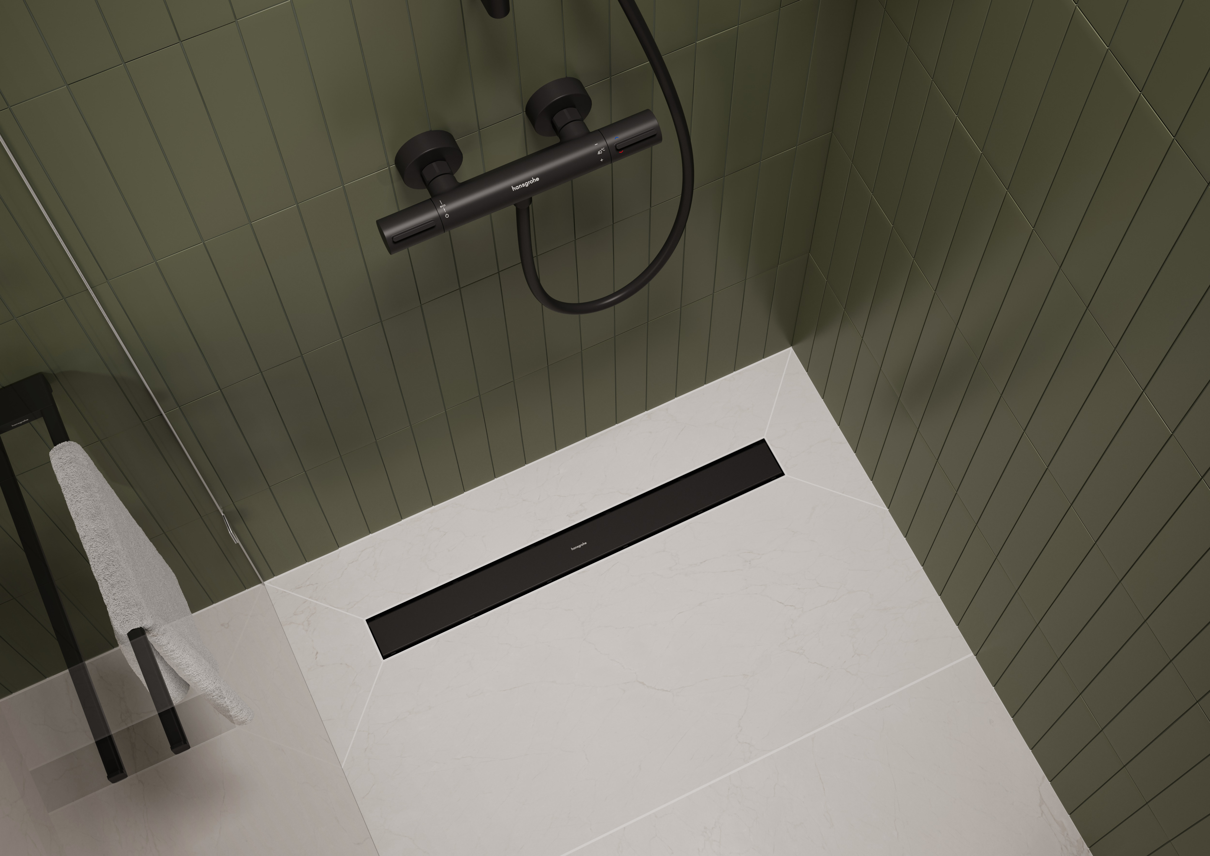 RainDrain Go Komplettset Duschrinne 800 rückseitig befliesbar für Standard-/flache Installation