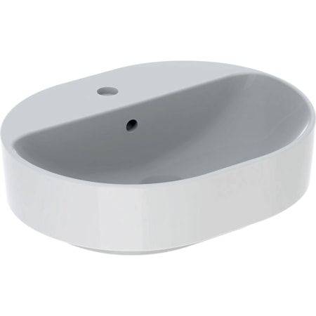 Geberit VariForm Aufsatzwaschtisch, elliptisch, 500 x 400mm, mit Hahnloch, mit Überlauf