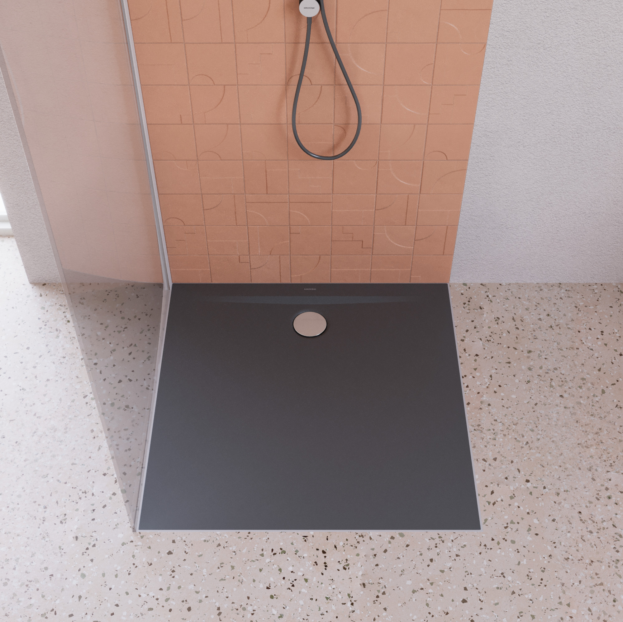 Kaldewei Superplan Zero Rechteck-Duschfläche Modell 1546-5 1100 x 1100 x 20mm, mit Wannenträger extraflach