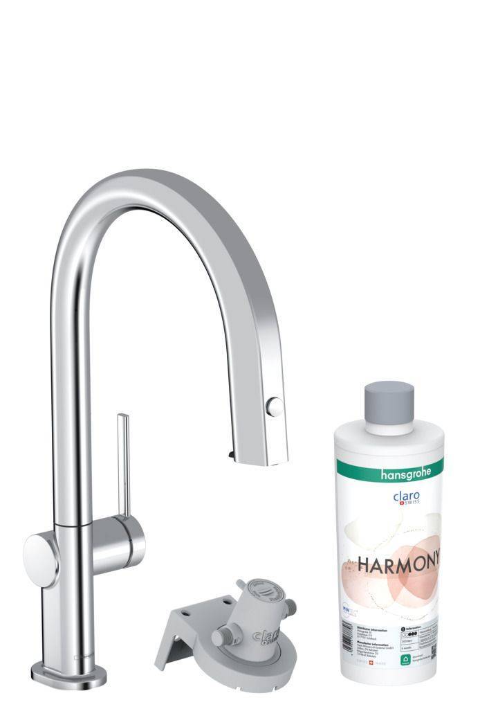 Hansgrohe Aqittura M91 FilterSystem 210, Ausziehauslauf, 1jet, sBox, Starter Set