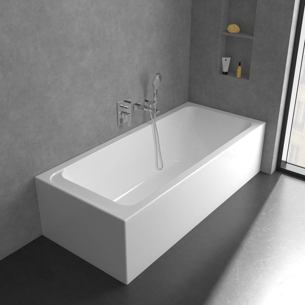 Architectura Square concealed single-lever shower mixer with diverter