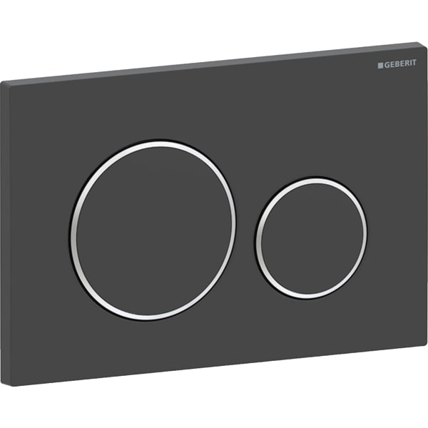 Geberit Sigma20 WC-Betätigungsplatte für 2-Mengen-Spülung schwarz matt lackiert/hochglanz chrom