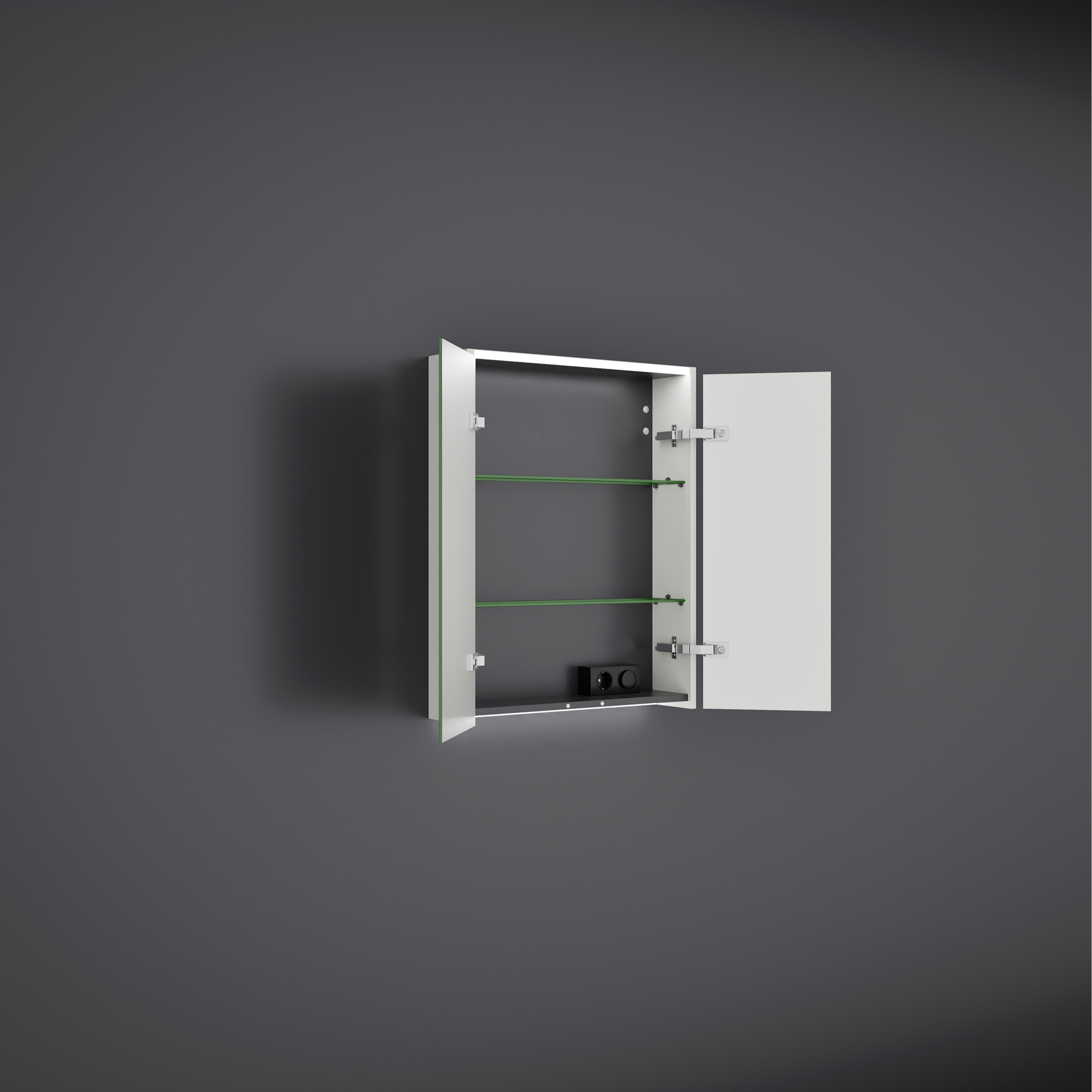 Devio Spiegelschrank 600mm Weiß Matt