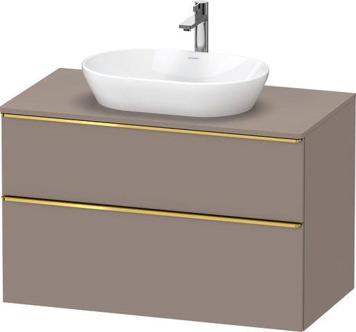 Duravit D-Neo Konsolenwaschtischunterbau mit Möbelgriff Gold poliert