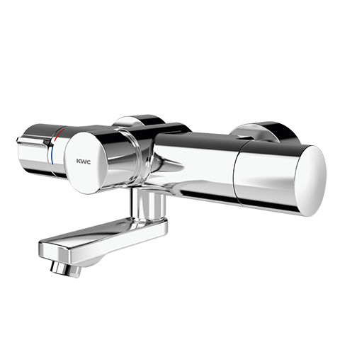 KWC Professional F5S-Therm Selbstschluss-Waschtisch-Thermostat- Wandbatterie