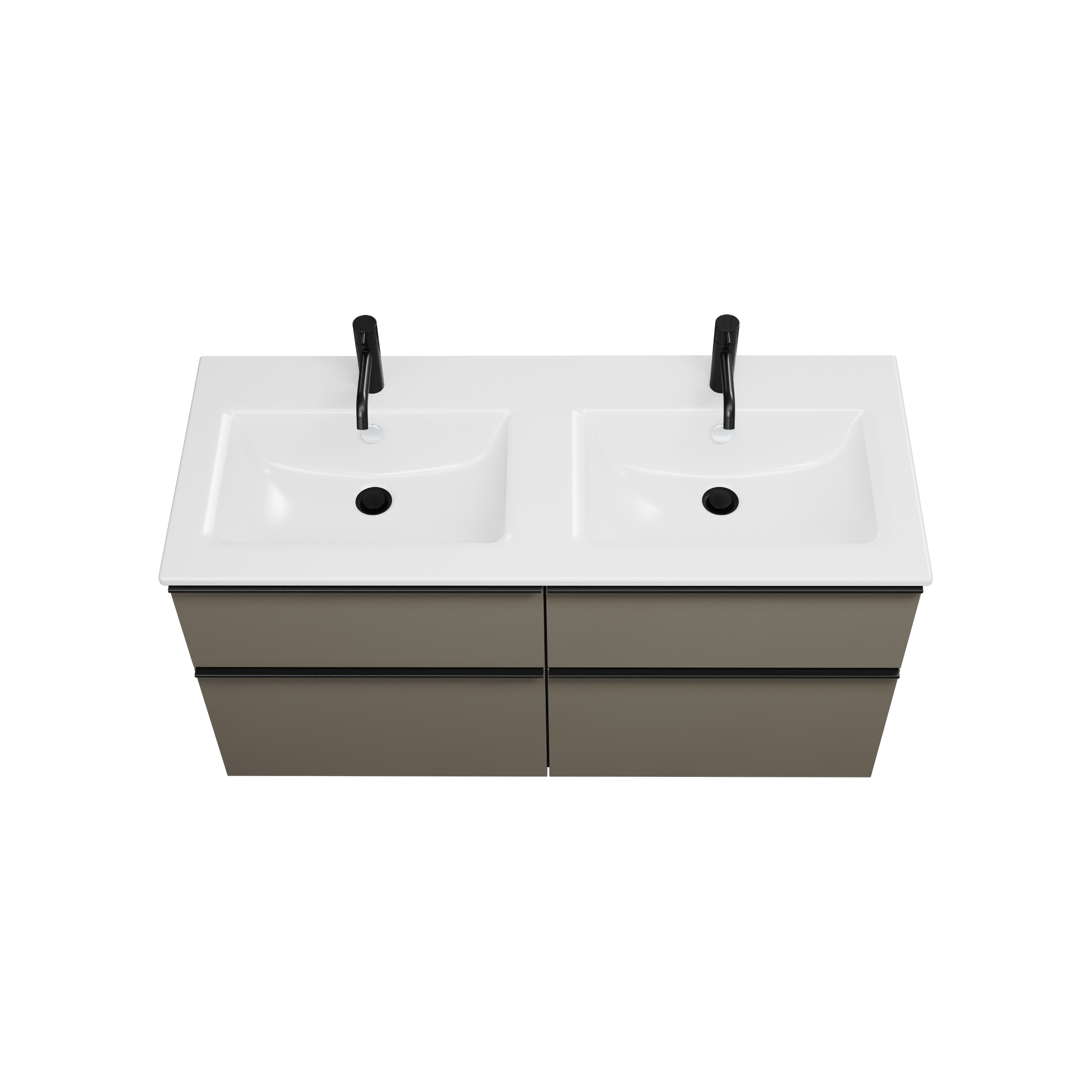 burgbad Eqio Slim Badmöbel-Set SHBZ122 Grau Hochglanz/Alpinweiss