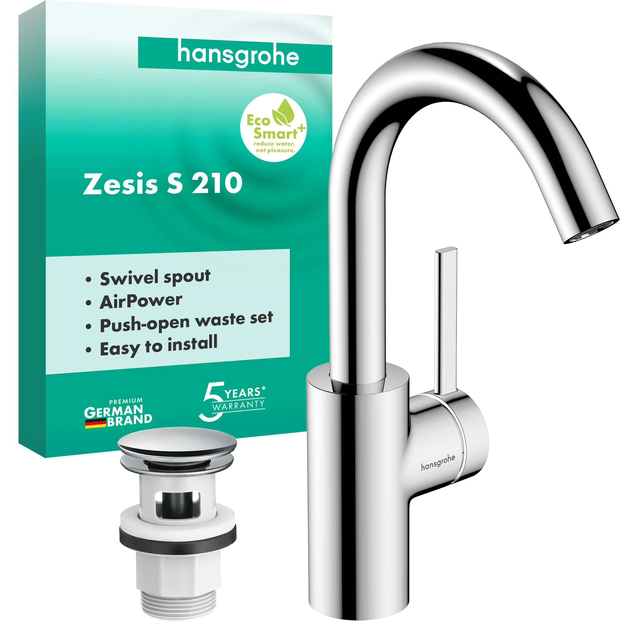 Zesis S Einhebel-Waschtischarmatur 210 CoolStart