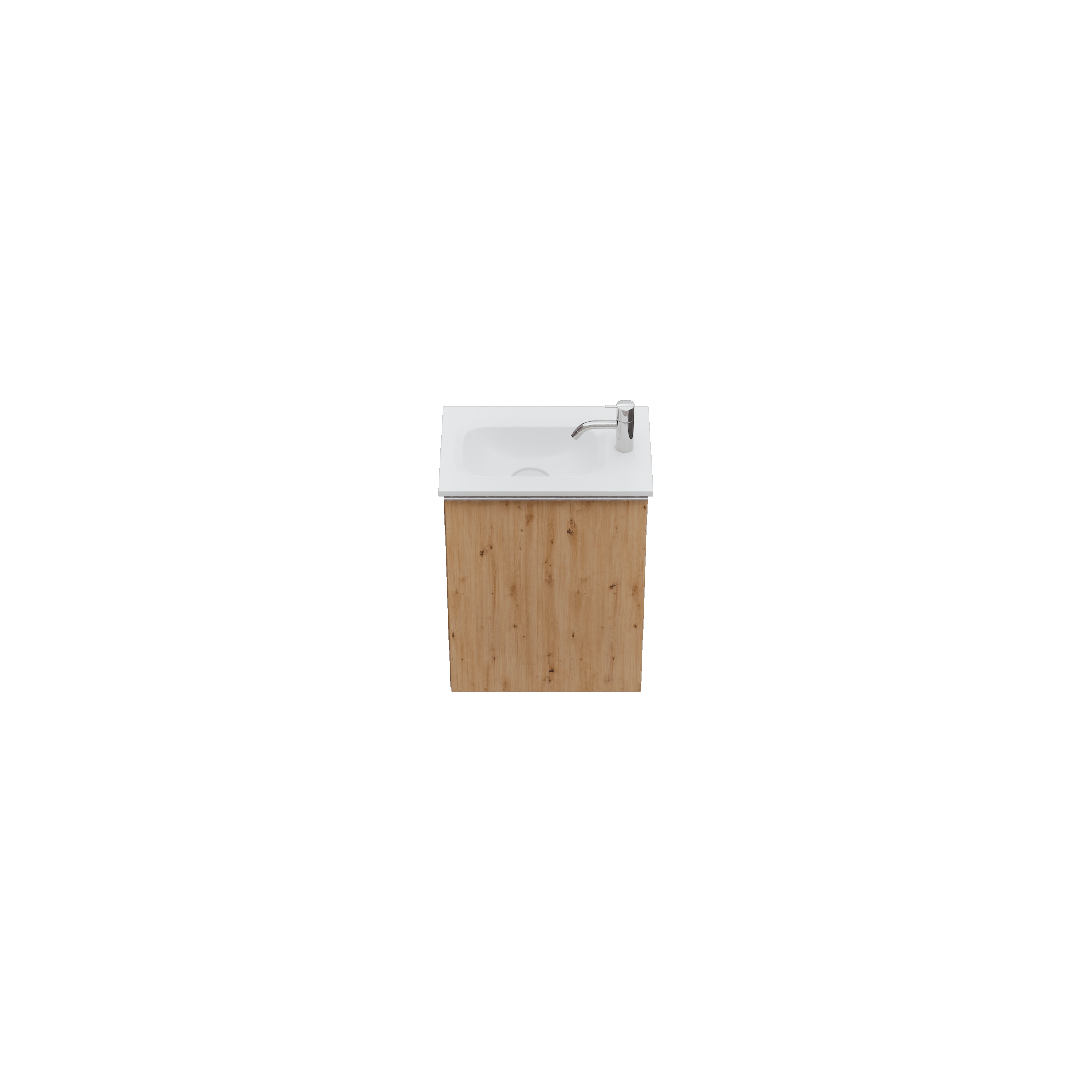 burgbad Fiumo 2.0 Gäste-Badmöbel-Set 470mm Eiche Dekor Urban, Griff Chrom G0146
