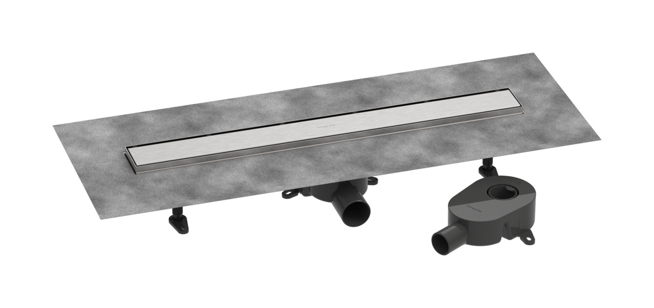 RainDrain Go Komplettset Duschrinne 700  rückseitig befliesbar für Standard-/flache Installation