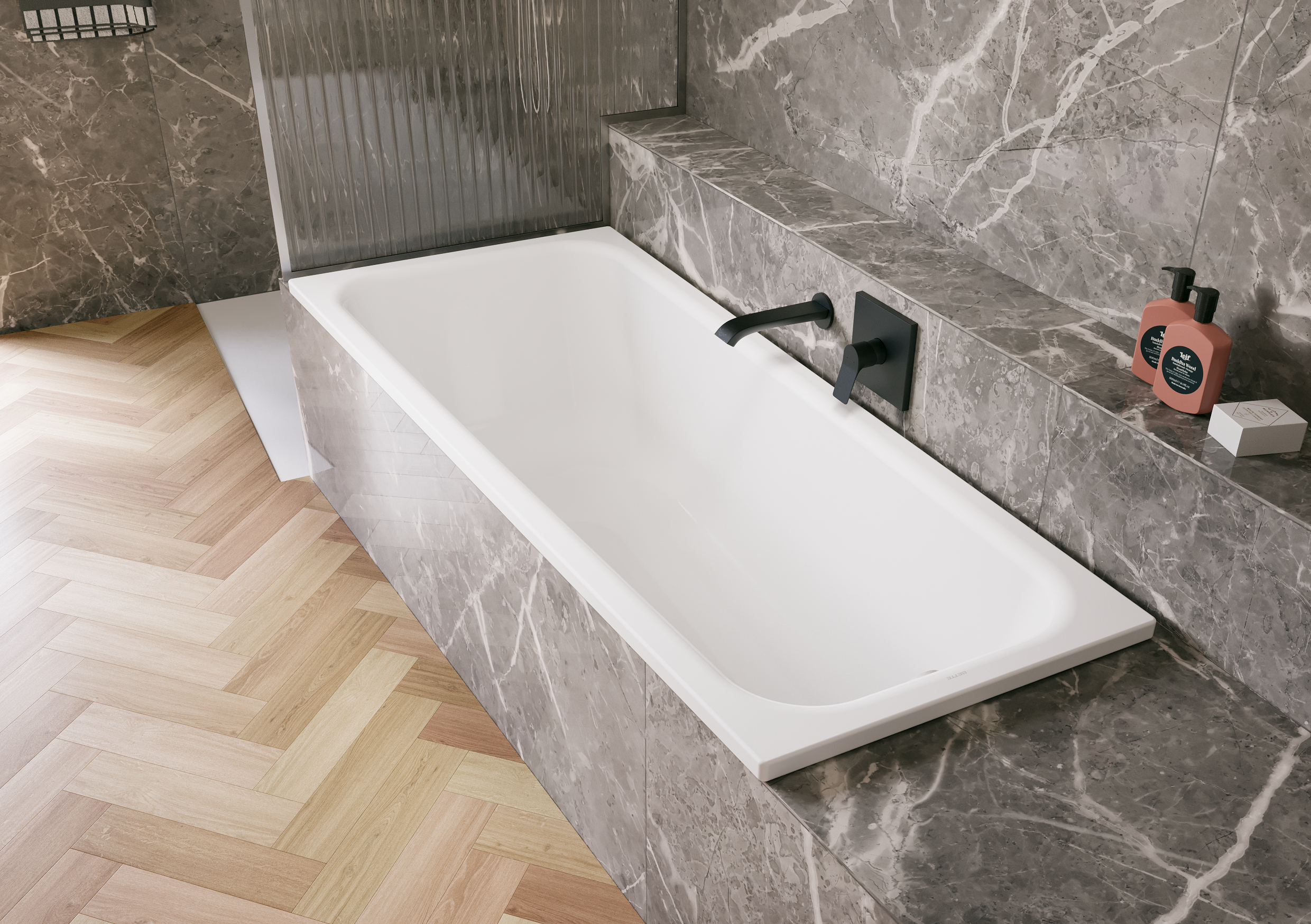 Space S space saving bathtub, corner left