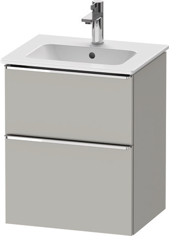 Duravit D-Neo Waschtischunterbau wandhängend mit Möbelgriff chrom