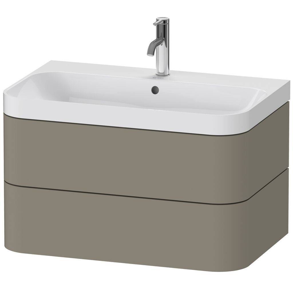Duravit Happy D.2 Plus Möbelwaschtisch c-shaped mit Unterbau, wandhängend, 775 x 490mm