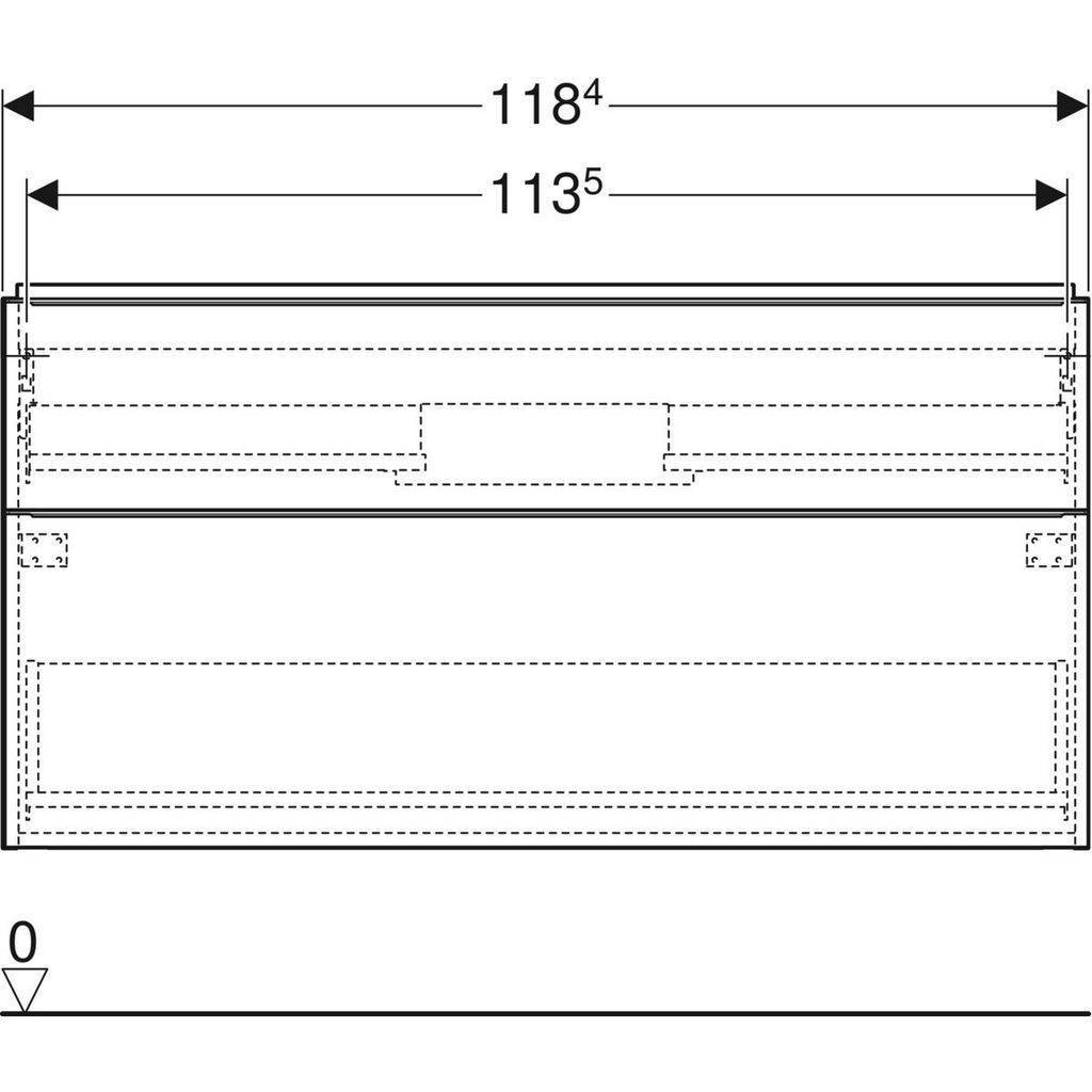 iCon Unterschrank für Waschtisch, mit zwei Schubladen, 120cm