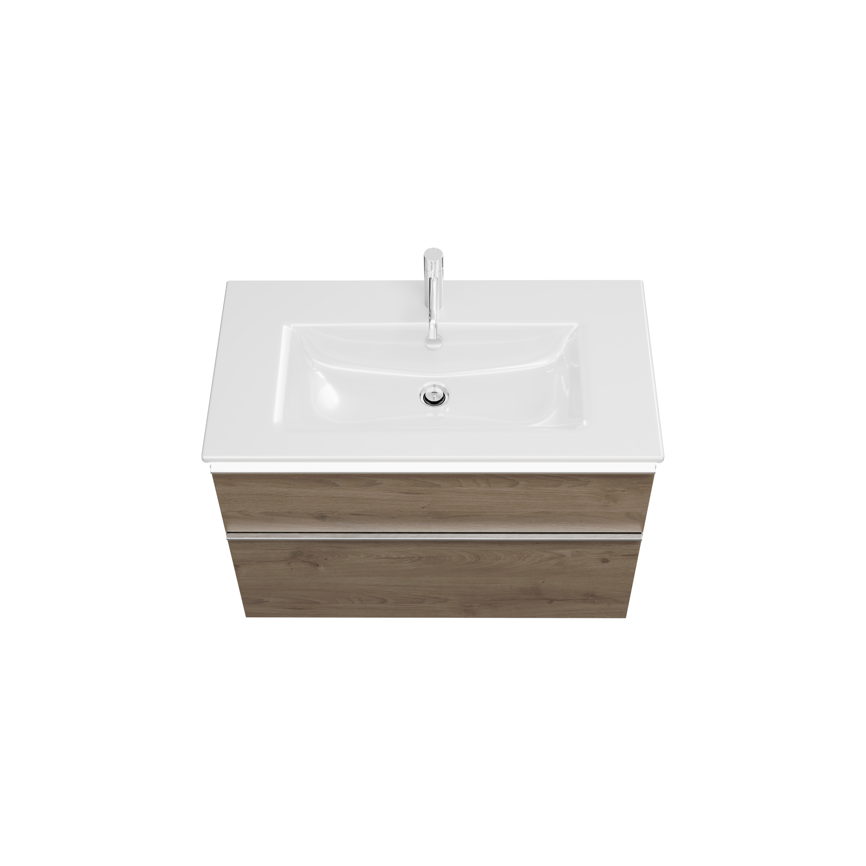 burgbad Eqio Slim Badmöbel-Set SHBU092 Eiche Dekor Caramel/Alpinweiss