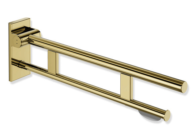 HEWI System 900 Stützklappgriff Duo, Design A mit WC-Papierrollenhalter, 700 mm