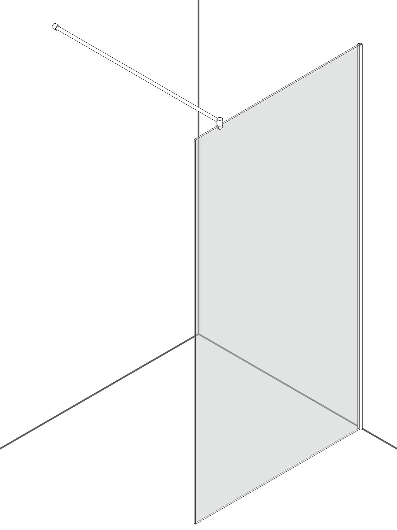 Solo Line shower glass fixed side right