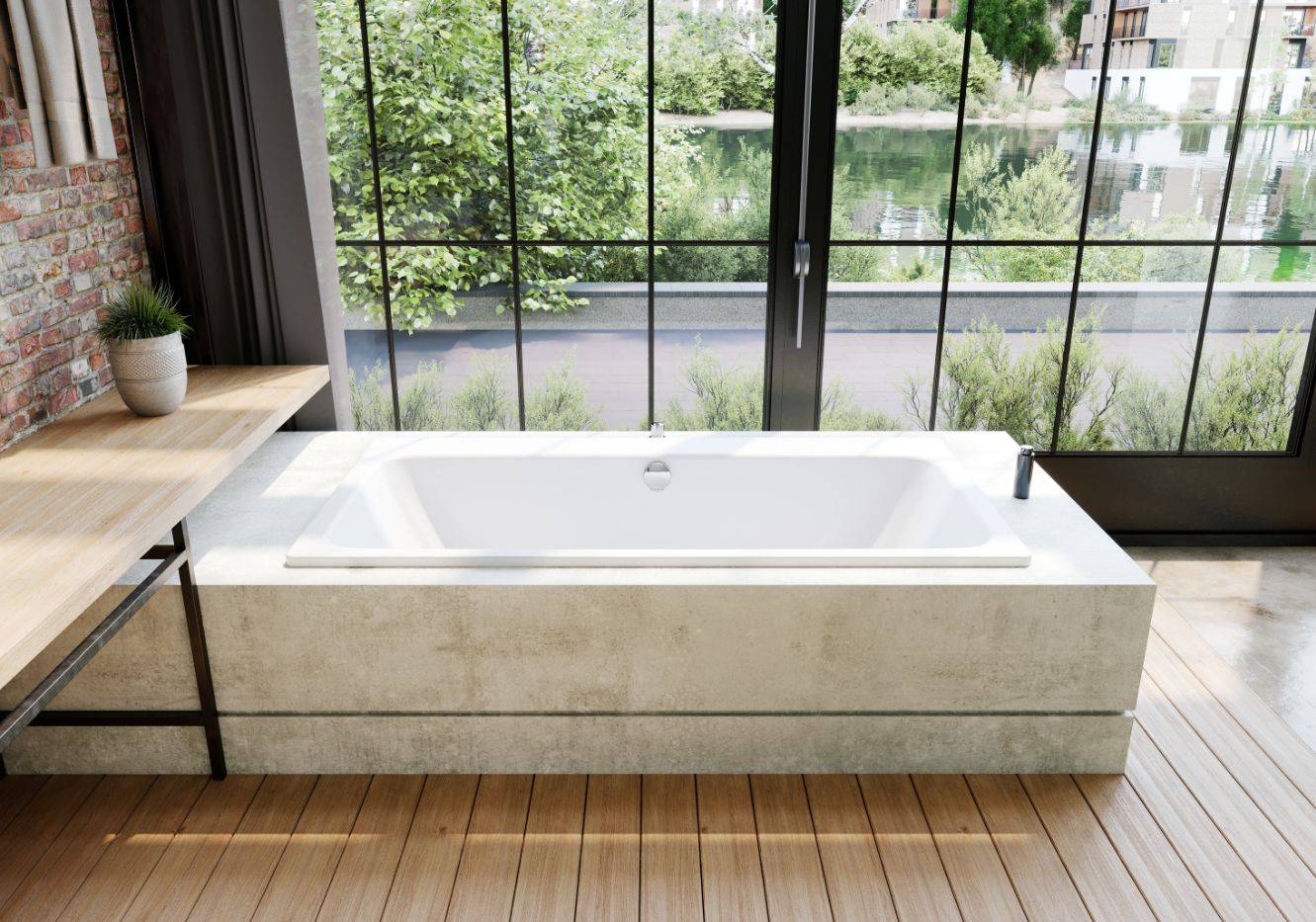 Kaldewei Asymmetric Duo Rechteck-Badewanne; Modell 744; 1900 x 1000 x 400mm, Überlauf gegenüberliegend