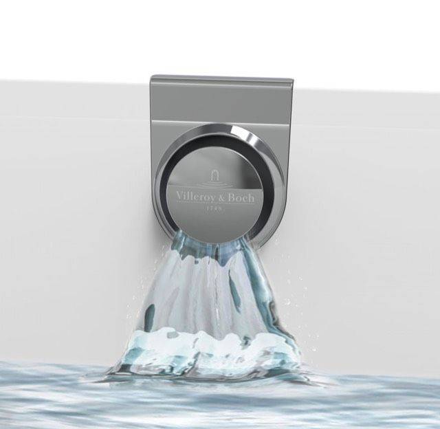 Wasserzulauf, Kunststoff, integriert in Überlauf