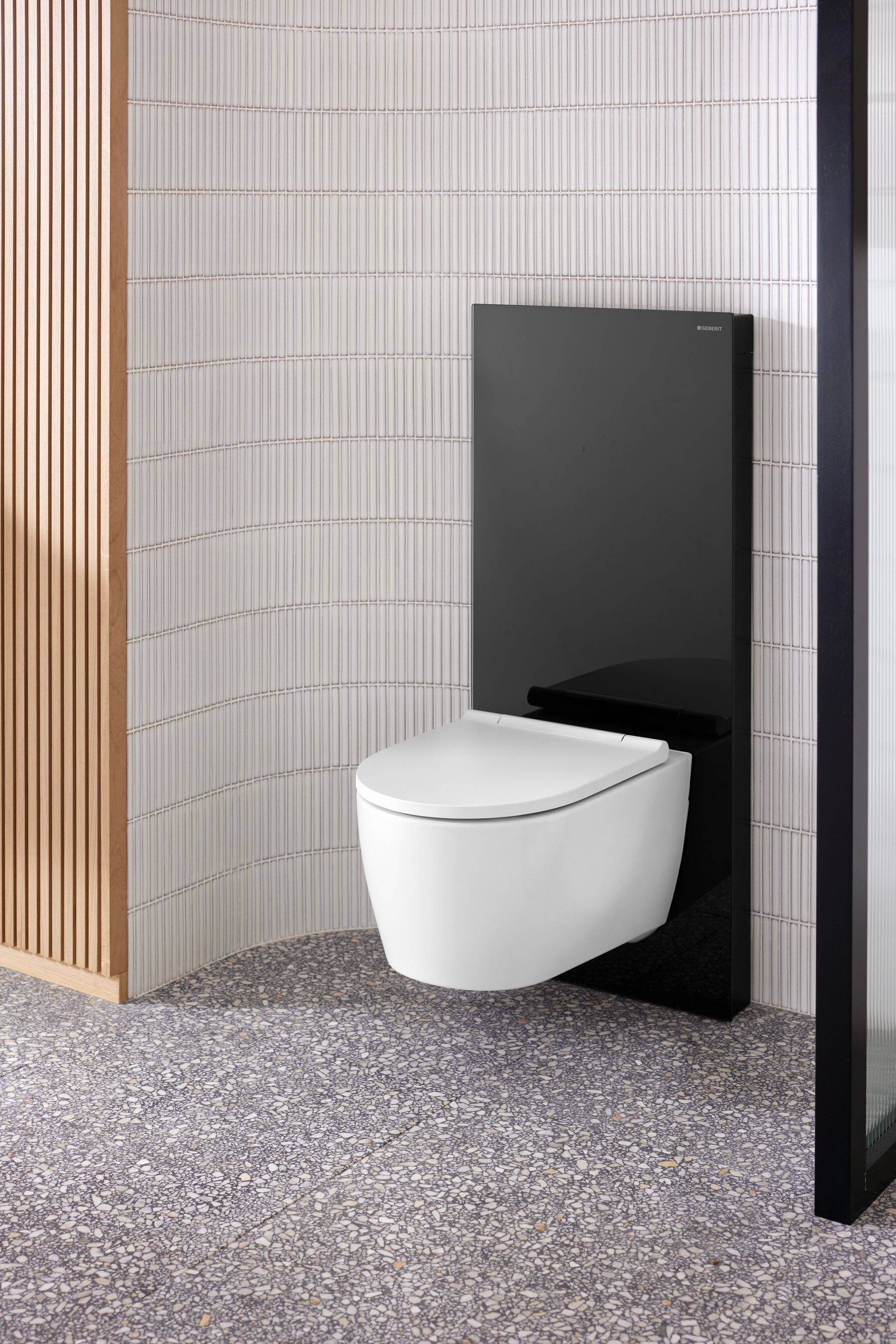 Monolith Plus Sanitärmodul für Wand-WC, 114cm, Frontverkleidung aus Glas
