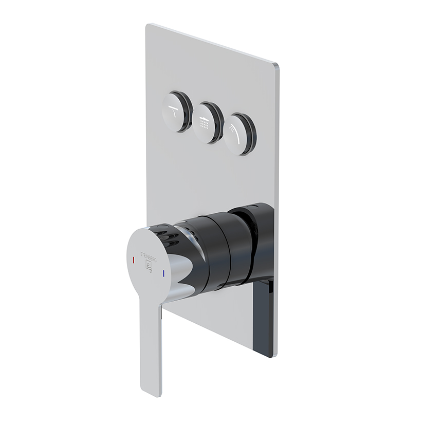 Sensual Rain single-lever bath/shower mixer for 3 consumers