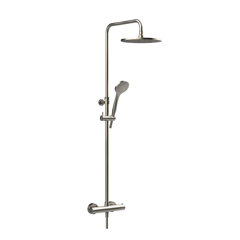 Gessi Duschsäule-Thermostat mit Antikalk-Kopfbrause dark bronze
