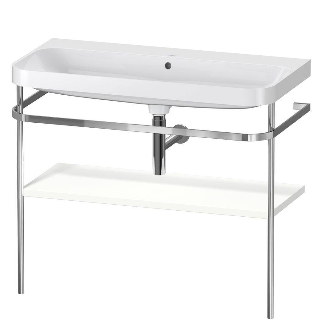Duravit Happy D.2 Plus Möbelwaschtisch c-shaped mit Metallkonsole, bodenstehend, 975 x 490mm