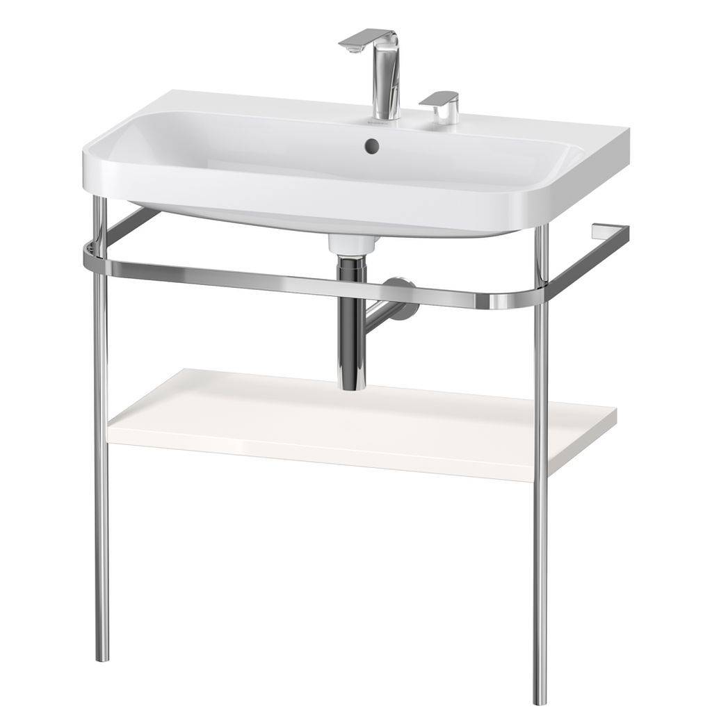 Duravit Happy D.2 Plus Möbelwaschtisch c-shaped mit Metallkonsole, bodenstehend, 775 x 490mm