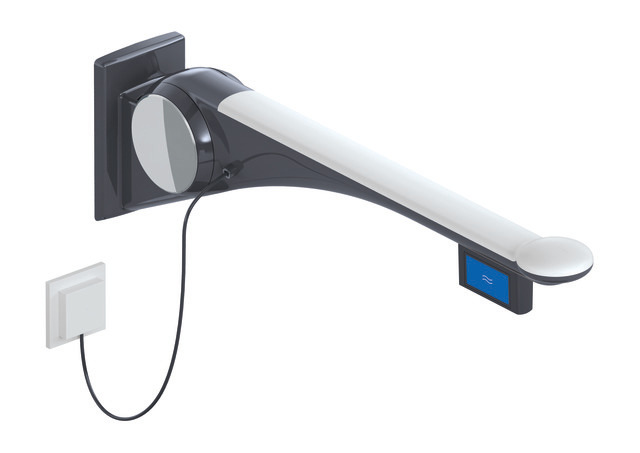 HEWI Serie 802 LifeSystem Stützklappgriff Premium, anthrazit glänzend / signalweiß matt