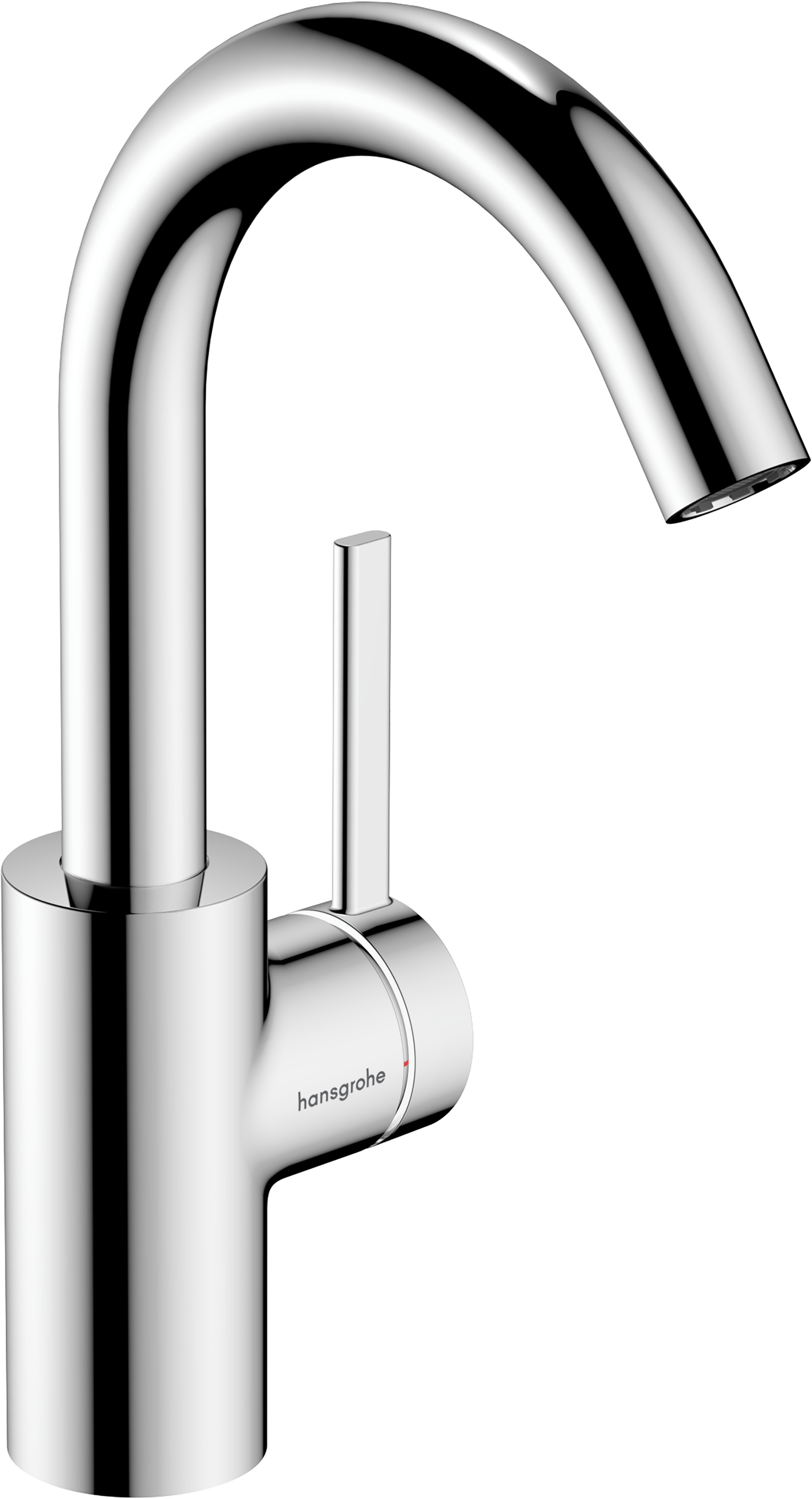 Moderne Chrom Küchenarmatur Hansgrohe mit hohem Auslauf