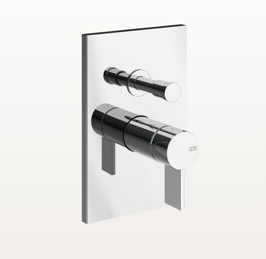Gessi Inverso Diamanto Brause-Einhebelmischer warm bronze gebürstet