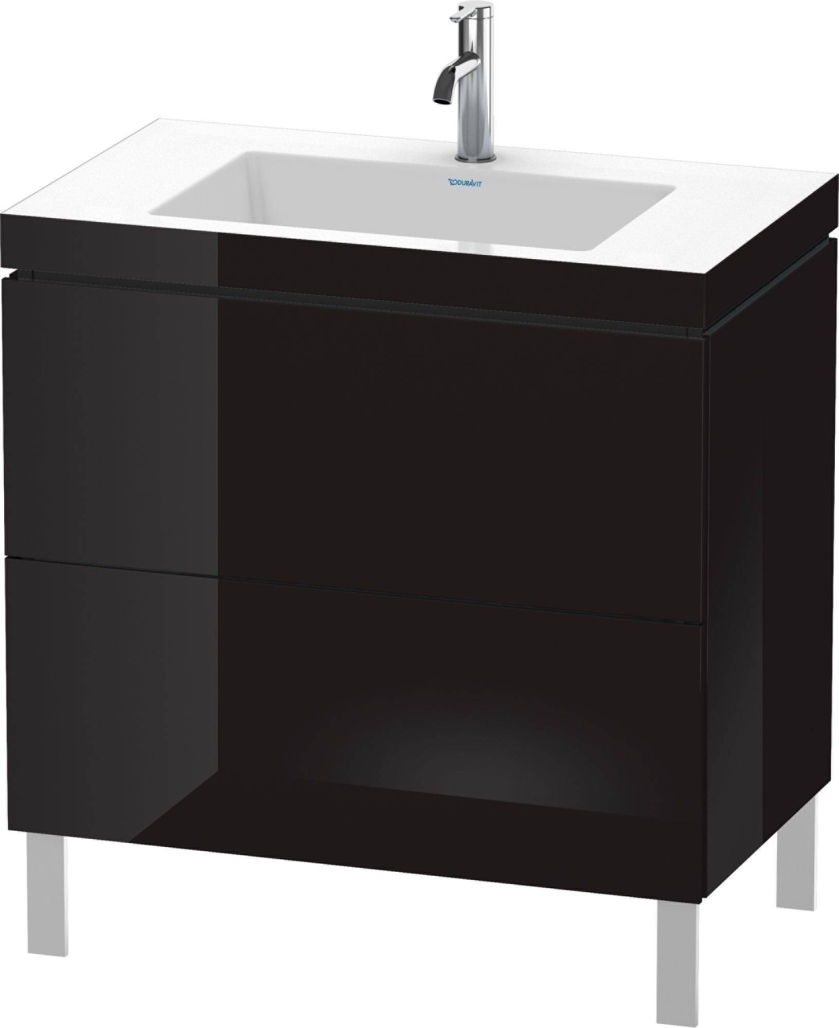 Duravit L-Cube Möbelwaschtisch c-bonded mit Unterbau bodenstehend, LC6937N, 800 x 480mm, 2 Schubkästen