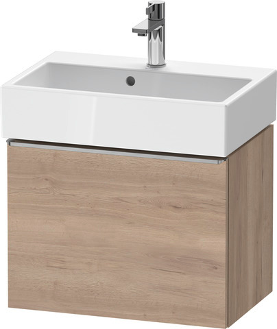 Duravit D-Neo Waschtischunterbau wandhängend mit Möbelgriff Edelstahl gebürstet