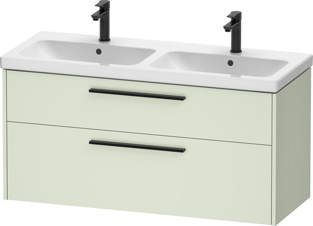 Duravit D-Code 2.0 Waschtischunterbau wandhängend, Griff diamant-schwarz, 1184mm