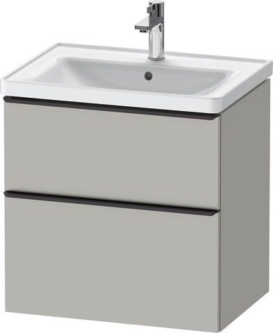 Duravit D-Neo Waschtischunterbau wandhängend mit Möbelgriff Diamantschwarz