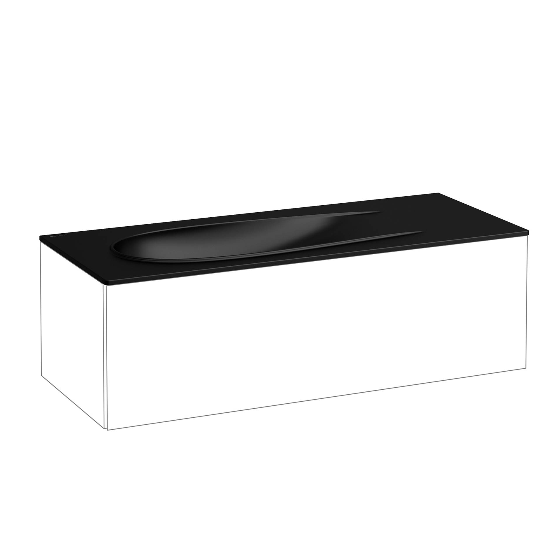 IlbagnoAlessi Aufsatzwaschtisch 120 x 50cm ohne Hahnloch, ohne Überlauf